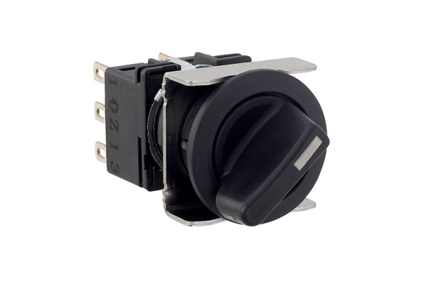 IDEC 16mm Selector Switch; Round; 2-Position; SPDT; Maintained; Black